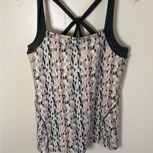 Soybu Black and Pink Graphic Backless Tank Top